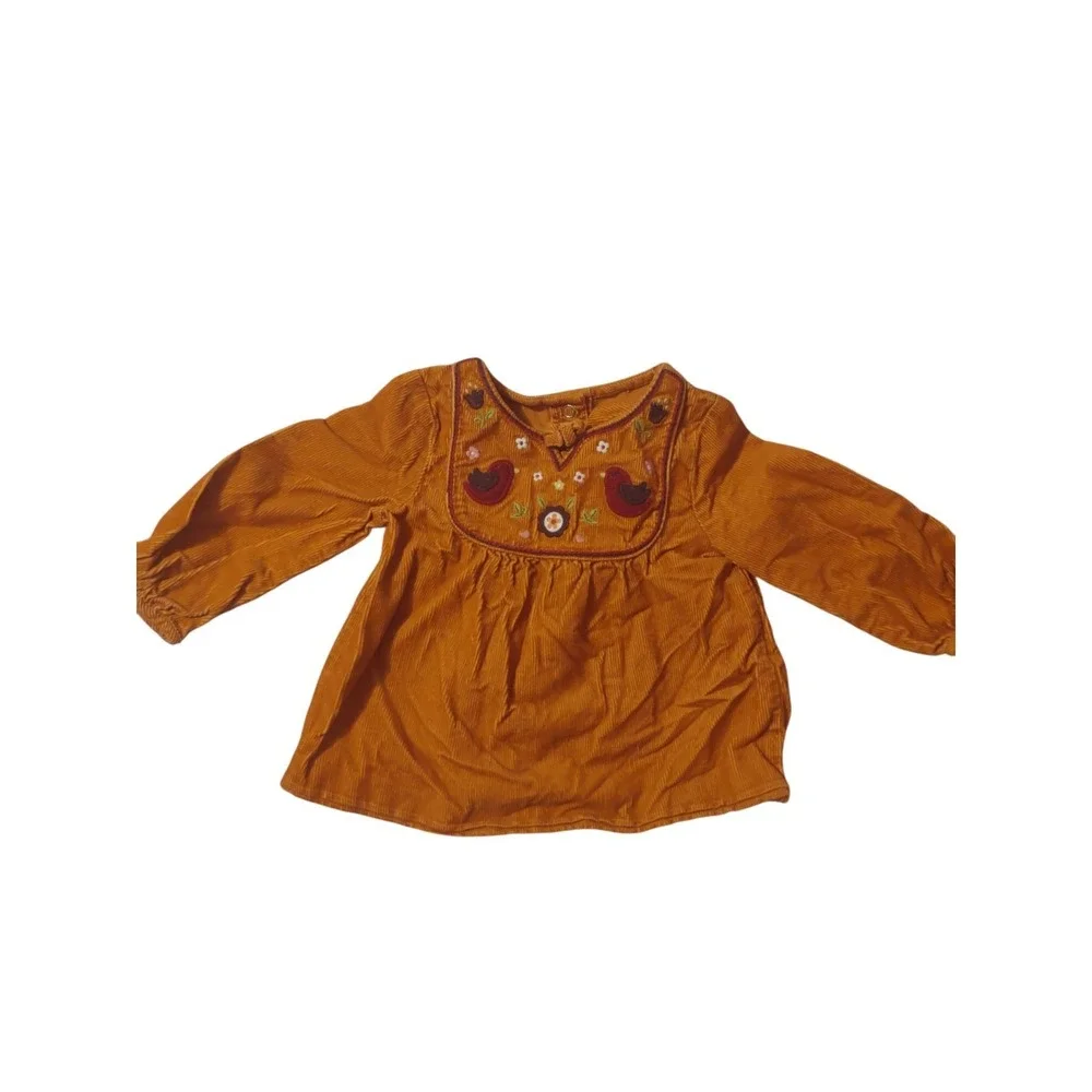 Gymboree‎ Corduroy Embroidered Bird Top 12/18 Months Casual Lightweight